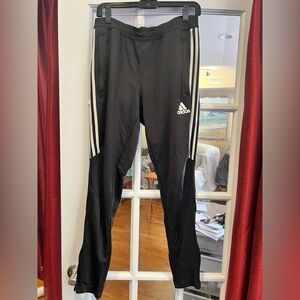 Adidas Kids Black Joggers with White Stripes
